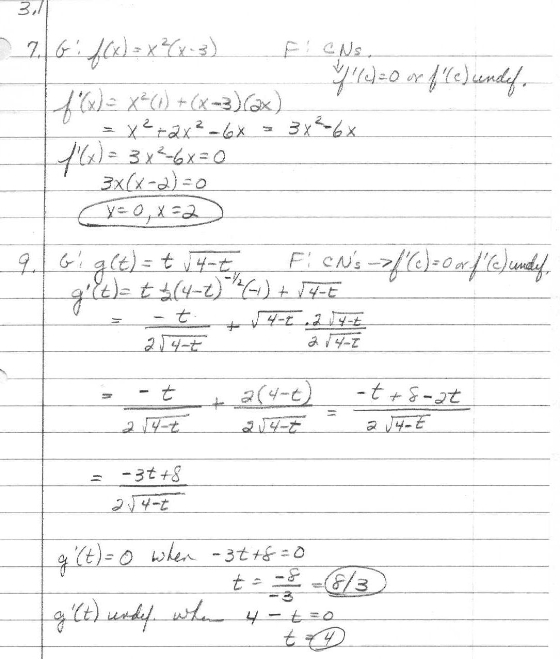 calculus 1 homework solutions