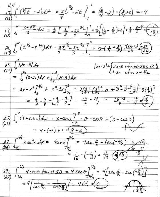 Calculus 1 homework problems