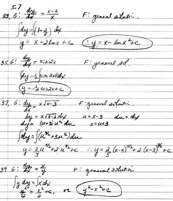 Differential Equation Homework Help