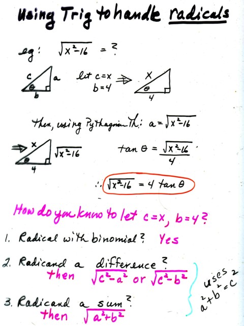 Using Trig to Handle Radicals