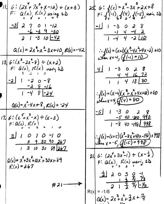 Calculus 1 homework problems