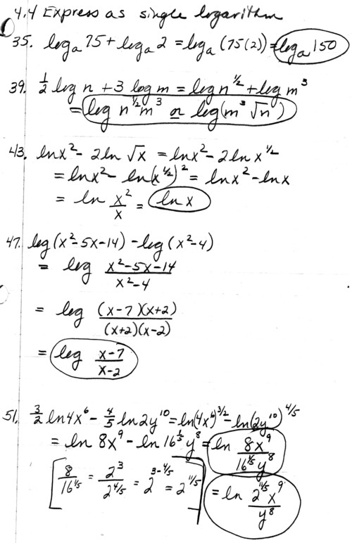 Properties of Logarithms