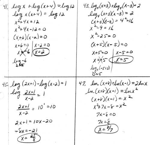 Logarithmic Equations