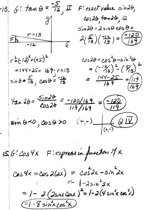 Identities: Double angles