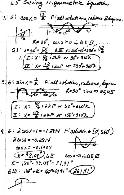 Solving Trig Equations