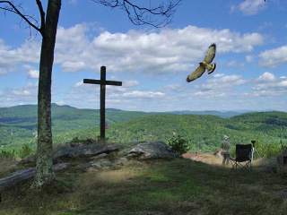 Little Round Top Migration Observatory:  Could that be Susan under the BW?