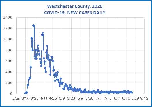 Daily Cases of COVID-29 in Westchester County NY